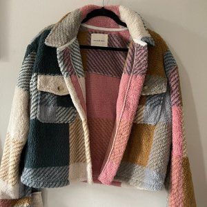 Multi-colored patchwork cozy jacket